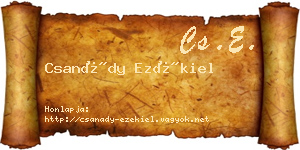 Csanády Ezékiel névjegykártya